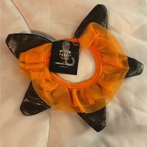 Hyde & Eek Boutique Pet Halloween Costume Collar Cat Neck Ruff Orange Black Gold